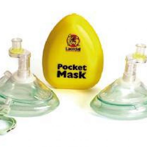 Laerdal Pocket Mask (Gloves & Wipe in Yellow Hard Case)
